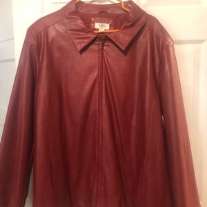 Red leather jacket